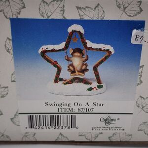 Charming Tails Swinging On A Star 87/107 Christmas Mouse‎ New In Box